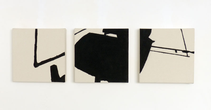 Philip Bradshaw, Installation view, Between the idea and the reality Triptych 1, Open Studio 2014